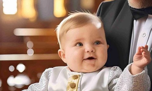 The traditional rite of child baptism in Ukraine