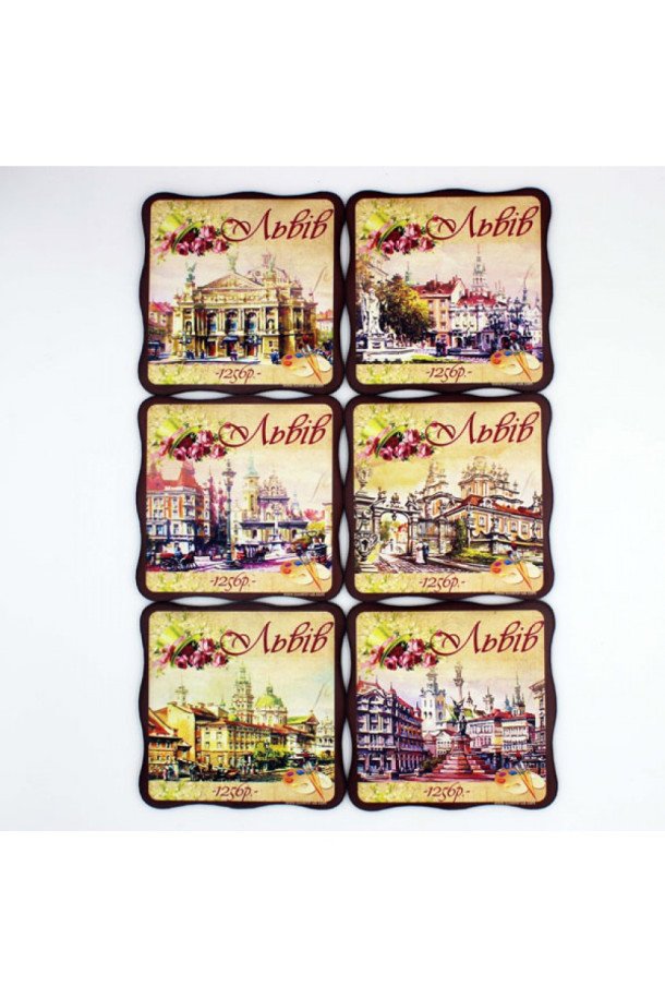 Set of wooden coasters NDP