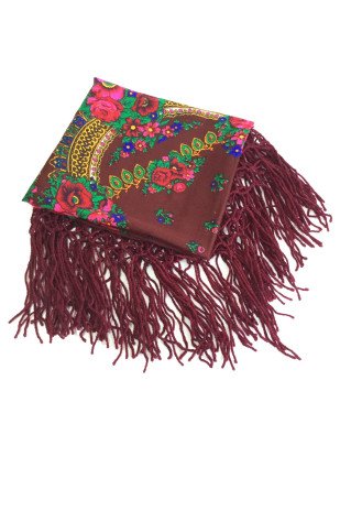 Shawl Flowers burgundy KHKB4