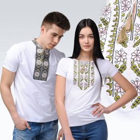 A set of white embroidered Elegy T-shirts