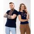 A set of blue embroidered t-shirts Reed brown
