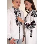 Set for a couple Pink and black flowers