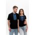 Set of black embroidered T-shirts Carpathian blue ornament