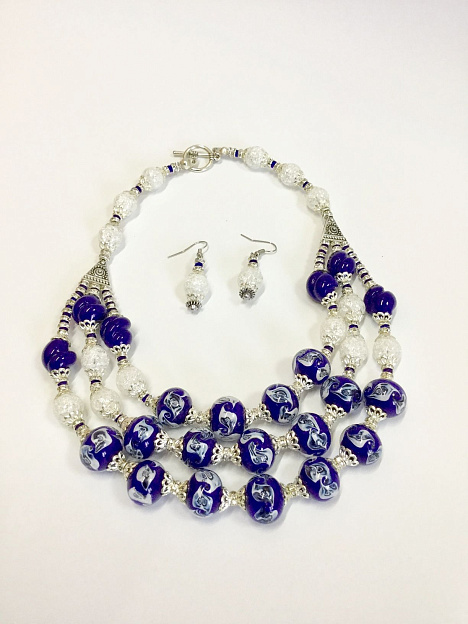 Necklace and earrings Venetian glass NSV3 - Вже Вже
